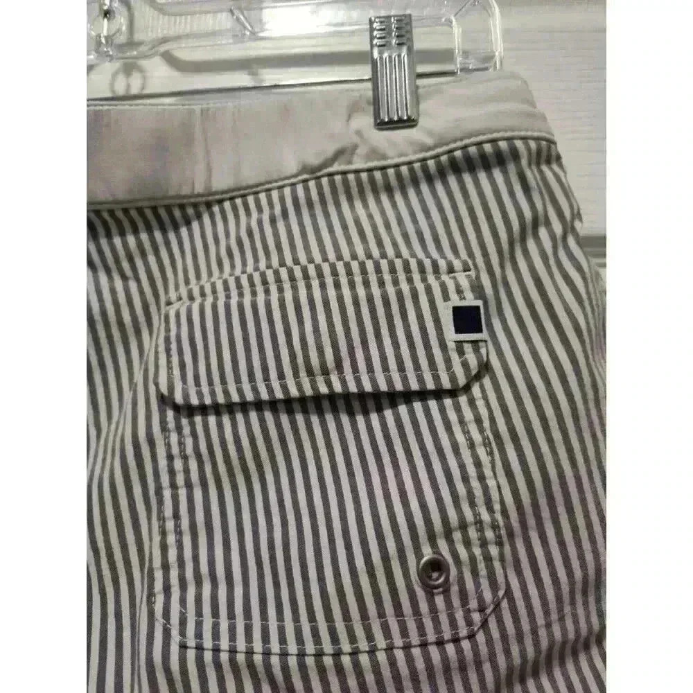 SOLID & STRIPED Swim Shorts Womens L 4" Lined Bottoms Blue Stripes Black Beach - Picture 4 of 9